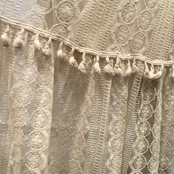 Vanessa Alexandra Romantic Sheer Lace Maxi Dress Flutter Embroidered Tassels Med - Picture 14 of 16